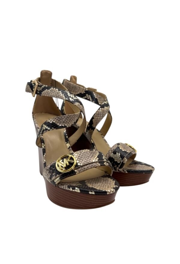 MICHAEL KORS - CARMEN SNAKE SANDAL HEELS - Image 7